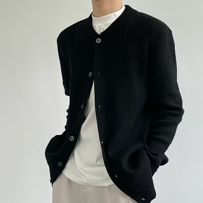 Knitted Cardigan Men Loose Casual Men's Sweater Jacket