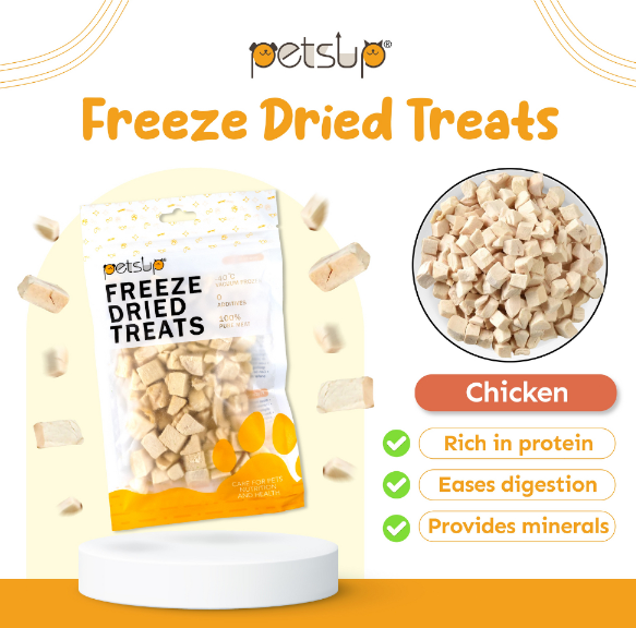 Petsup Pet Cat Dog Food Freeze Dried Treats Chicken Cubes 30g Dog Cat Snack Puppy Kitten Treat