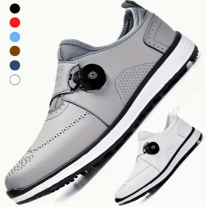 Men's Professional Breathable Golf Shoes With Non-Slip Rotary Buckle - Perfect For Training!