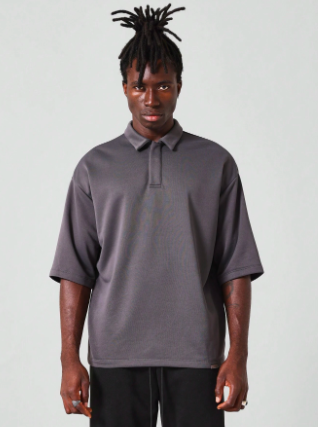 SUMWON Oversized Fit Essential Short Sleeve Polo
