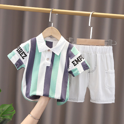 Summer Baby Boys Clothing Polo Shirt + Shorts 2Pcs Sets Kids Clothes Terno