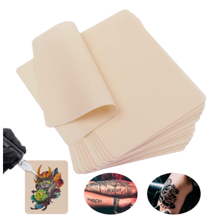 Blank Tattoo Practice Skin Eyebrow Microblading Double Sides Practice Skin for Tattoo Supplies (10pcs)