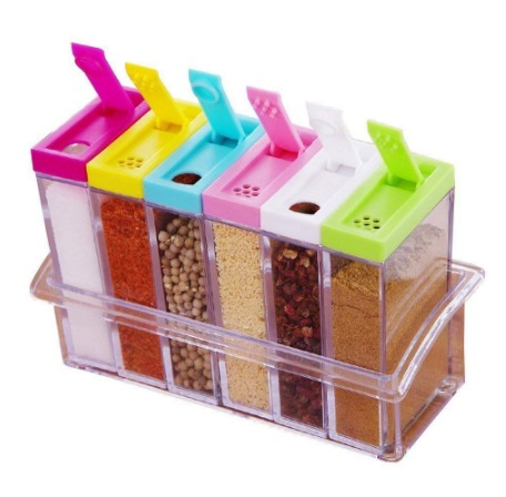 Transparent Crystal Condiments Organizers Seasoning Box Condiments