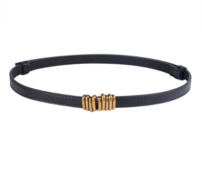 Lovito Women Casual Plain Basic Belt L69AD039 (Black)