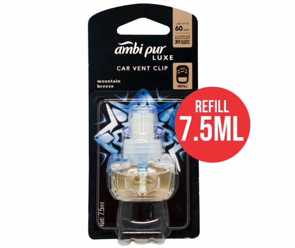AmbiPur Luxe Car Vent Clip Refill 7.5ml Mountain Breeze