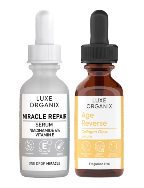 Luxe Organix Miracle Repair Niacinamide 4 Percent Serum 30ml and Luxe Organix Age Reverse Serum 30ml Bundle