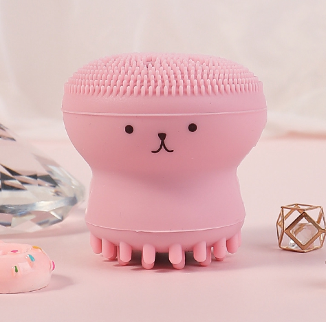 Cute Octopus Silicone Face Cleansing Brush Face Wash Pores Cleanser Brush Skin Care Massage Tool