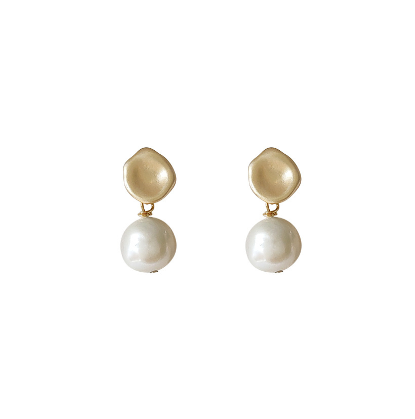 Baroque Natural Fresh Water Pearl 925 Ear Stud Earrings