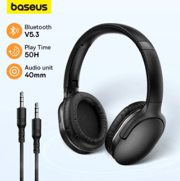 Baseus D02 Pro Bluetooth Earphones Stereo Wireless 5.0 HIFI Foldable Sport Headset