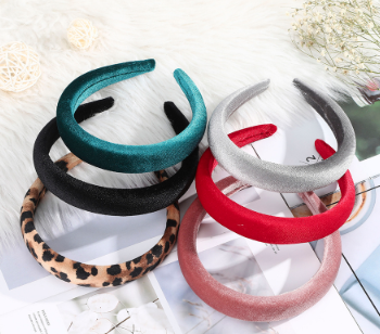 Korean Velvet Padded Headband Woman Fashion Sponge Wide Hair Band Hair Accessories