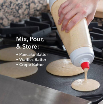 1 Liter Bottle Blender Dispenser Hand Mixing Shaker For Waffle Pancake Cupcake Muffin IP