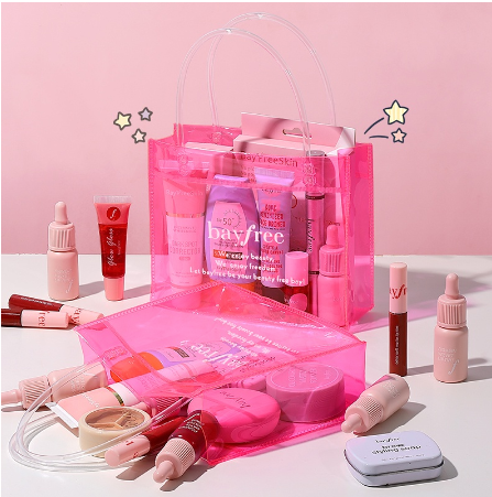 Bayfree Transparent PVC Handbag Gift Bag Portable Travel Makeup