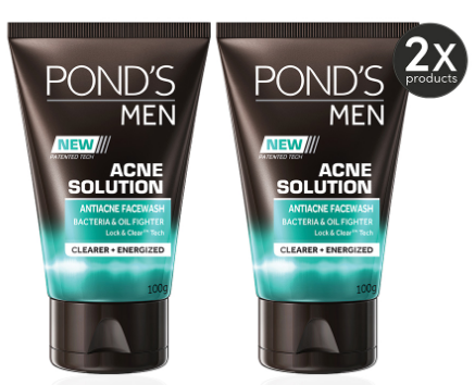 Pond's Men Acne Solution Anti-Acne Facial Wash 100g (Bundle of 2)