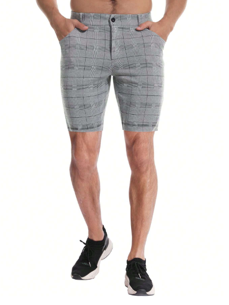 Men's Classic Plaid Casual Shorts With Pockets