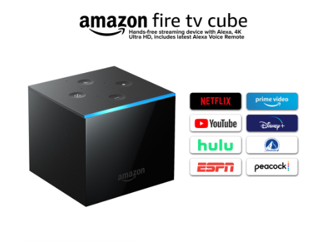 Amazon Fire TV Cube 2nd Generation Hands-Free with Alexa and 4K Ultra HD Streaming Media Player