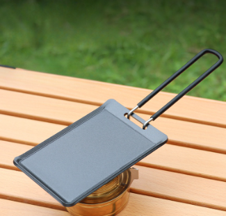 Portable BBQ Frying Plate Foldable Outdoor Camping Cookware Picnic Barbecue Nonstick Grill Baking Pan Cooking Utensils