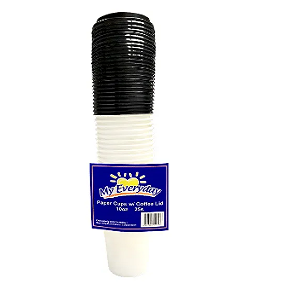 My Everyday Paper Cup Double w/ Black Coffee Lid 25's