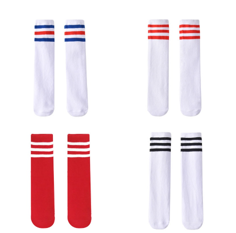 BCBL Baby Boy Socks Medium Tube Soccer Socks 1 Years Old Baby Long Socks White Blue