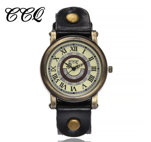 Men's New Retro Turntable Casual Leather Quartz Watch C235 M05
