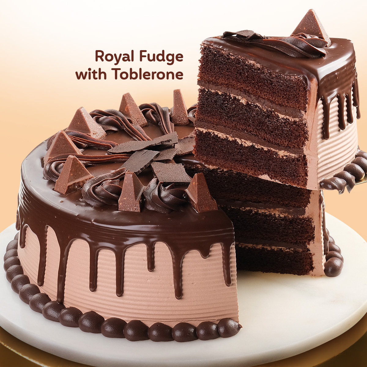 ROYAL FUDGE CAKE WITH TOBLERONE