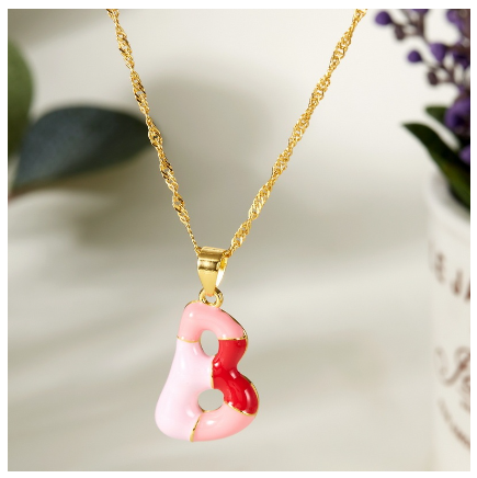 Dropping Oil 26 English Letter Pendant Necklace Fashion Colorful Letter Necklace Men's and Women's Jewelry