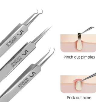 3 Sets - Skin Care Blackhead Remover Tool, Professional Blemish and Splinter Pimple Removal Kit