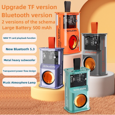 SPRISE Cool Mechs Mini Bluetooth Speaker Wireless With LED Light Soundbar, Louder Volume, HD Stereo Sound, Spiker Bluetooth For