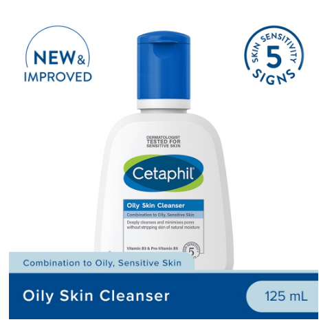 Cetaphil Oily Skin Cleanser 125ml (For Sensitive, Pimple and Acne - Prone Skin / Gentle Facial Wash)