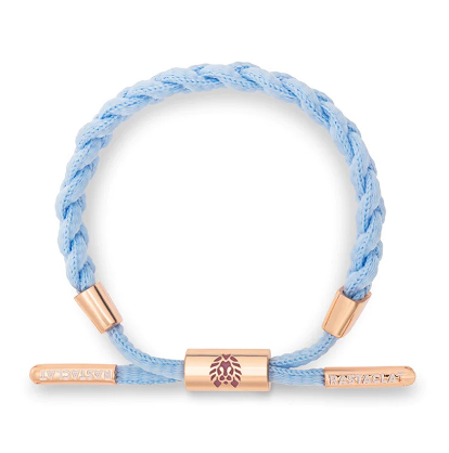Women's Braided Bracelet: I Love U Light Blue (S/M)