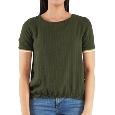 RRJ Basic Tees for Ladies Regular Fitting Shirt Trendy fashion Casual Top 141087 (Fatigue)