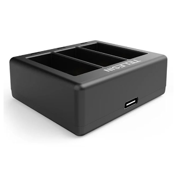 Telesin  3-Slot Charging Kit Charger w/ Batteries for GoPro Hero 12, 11, 10, 9 Cameras GP-BTR-903