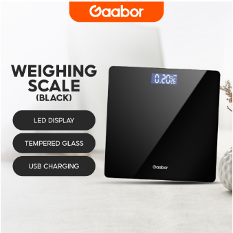 Gaabor Electronic Weight Scale For Body Digital Weighing Scale Large LED HD Display Black/White