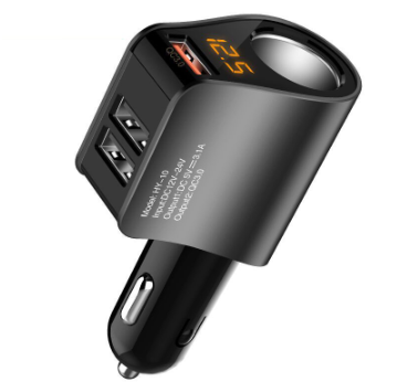 Carguard Upgrade Car Charger Digital Display 5v 3.1a Fast Charging Adapter with Cigarette Lighter