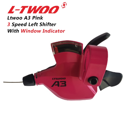 LTWOO A3 3 Speed Left Shifter Lever With Optical Gear Display Pink Left Shifter For Mtb Mountain Bike Parts
