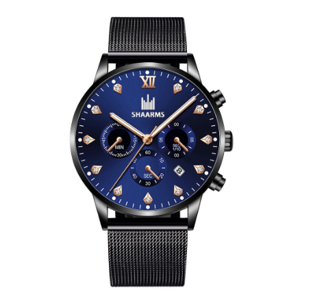 Fashion Men Stainless Steel Quartz Watches with Calendar M1