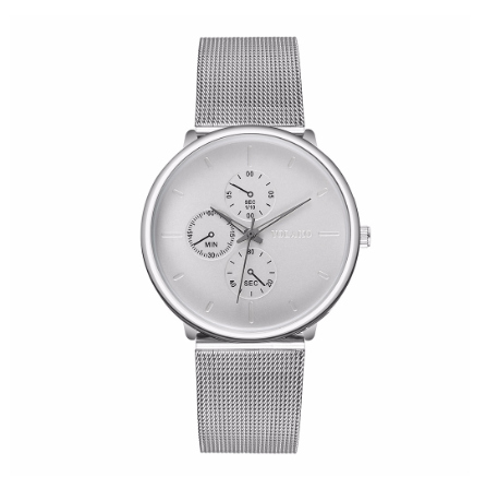 Fashion Men Black Stainless Steel Mesh Belt Quartz Business Watch Luxury Casual Sport Watch 001