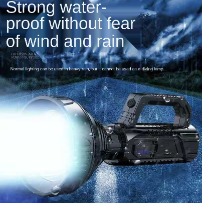 LEDSearchlight Spotlight Big Beam LongRange Flashlight USB Rechargeable Waterproof patrol flashlight