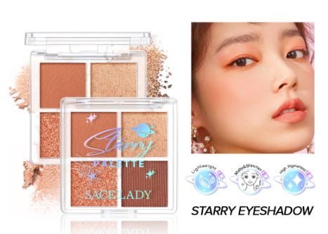 SACE LADY Colorful Eyeshadow 3 IN 1 Eyeshadow Palette Eye Color Matte & Glitter High Pigment Easy To Blend Long-wearing Eye Makeup