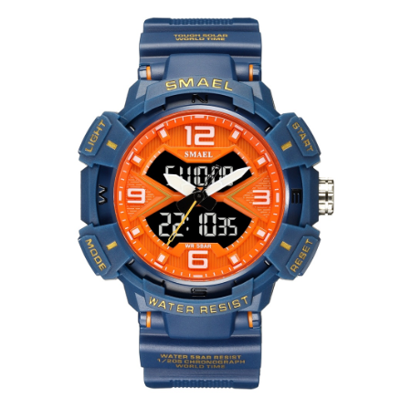 SMAEL Luxury Original Sports Wrist Watch for Men Quartz Waterproof Military Dual Display Fashion Male Digital Watches Alarm M1