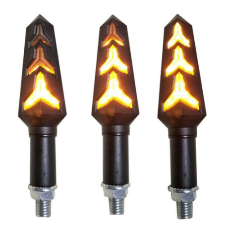 2pcs Motorcycle LED Turn Signal Lamp Sequential Flowing Indicator Light Amber Turn Signal Light