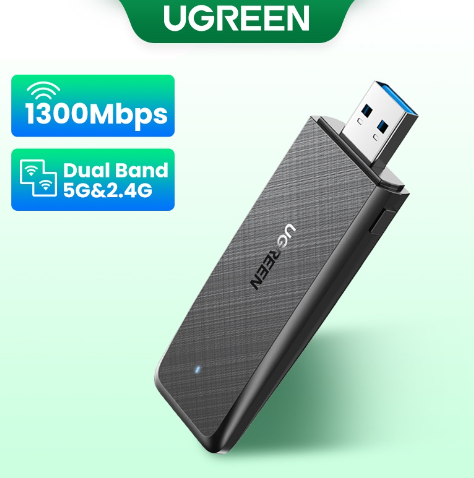 UGREEN WiFi Adapter USB3.0 AC1300Mbps 5G&2.4G Dual-Band USB WiFi for PC Desktop Laptop WiFi Antenna USB Ethernet Network Card