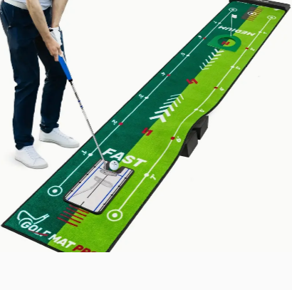 Two-Speed Golf Putting Practice Mat With Putting Alignment Mirror, Putting Training Aid Mat, Anti-Slip Golf Putting Green For Indoor/Outdoor