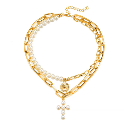 Double Pearl Necklace Clavicle Chain Short Necklace