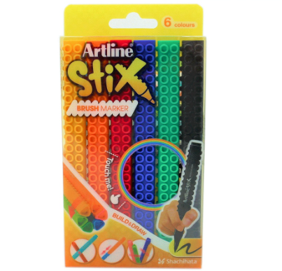 Artline Stix 6 pcs Color Brush Marker