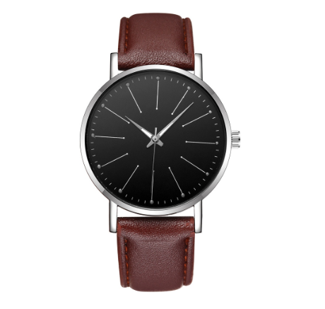 Creative color luminous thin strip nail scale men's quartz watch simple leather strap business watch M5