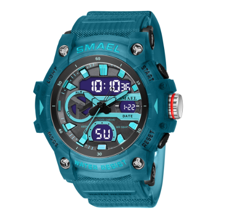 SMAEL Sports Outdoor Men's Watches Dual Display Analog Digital Wrist Watches LED Alarm Stopwatch Waterproof Tactical Male Clock 002