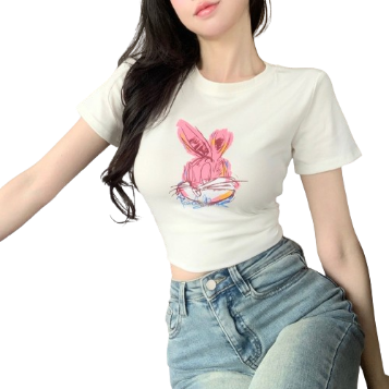 Lovito Women Basic T-Shirt Lne19061 (White)