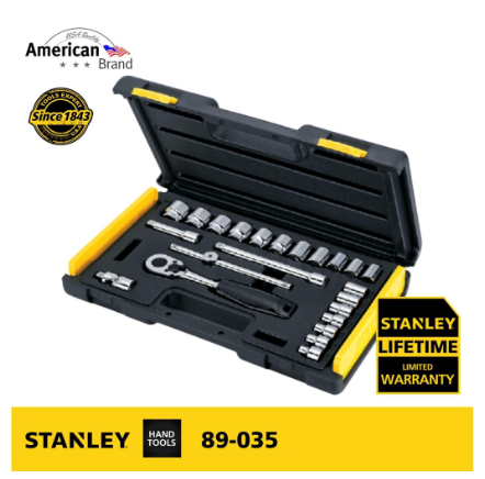 Stanley ST89035 24pc 3/8 Drive Socket Set (Black/Yellow)