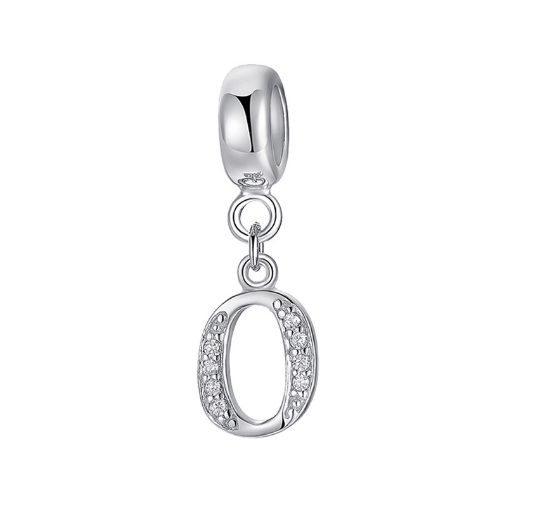 26 English Letter Pendants Suitable For Pandora Bracelet DIY Necklace 925 Silver-Plated Charm Simple Fashion Jewelry Pendant O