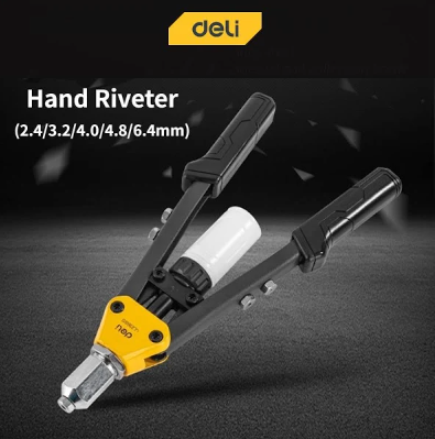 Deli (2.4/3.2/4.0/4.8/6.4mm) 13'' Rivet Gun Hand Tool Heavy Duty Hand Riveter EDL236913